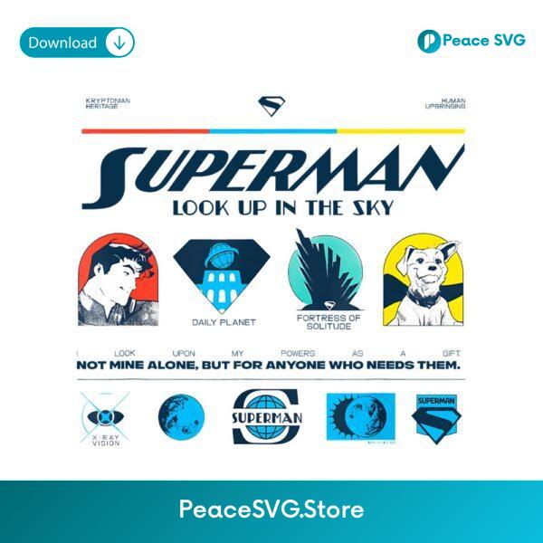 Superman Look Up In The Sky Retro Icons Daily Planet Fortress Krypto PNG