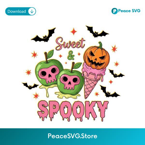 Sweet And Spooky Halloween Pumpkin Ice Cream And Candy Apple PNG