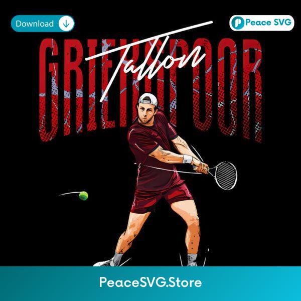 Tallon Griekspoor Tennis Player Graphic Swing Pose Grunge Style PNG