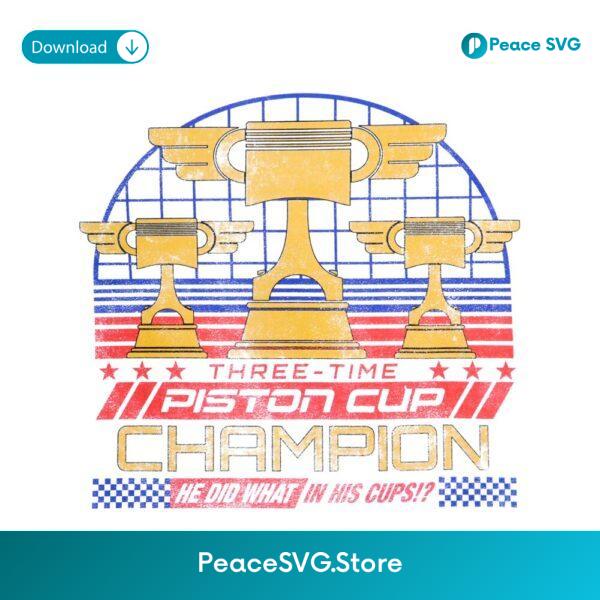 Three Time Piston Cup Champion Cars Parody Racing Trophy PNG