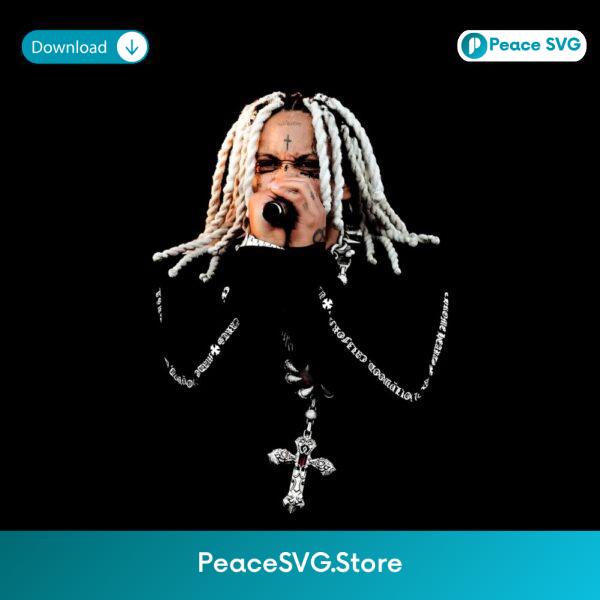 Trippie Redd Dreadlocks Rap Tour Cross Chain PNG