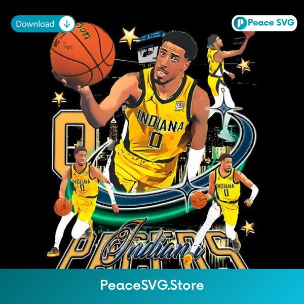 Tyrese Haliburton Indiana Pacers Point Guard Retro Collage Basketball PNG