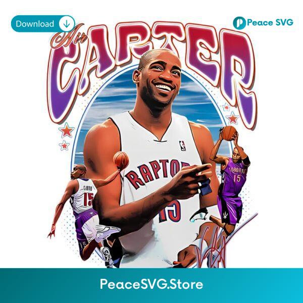 Vince Carter Raptors Dunk Smile Retro Nba Graphic PNG