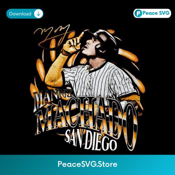Vintage Grunge Manny Machado San Diego Baseball PNG