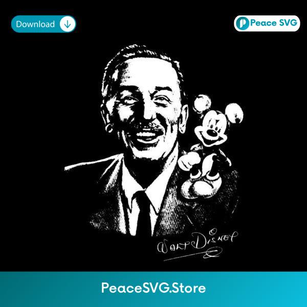 Walt Disney Portrait With Mickey Oversized Magic Kingdom Vacation PNG