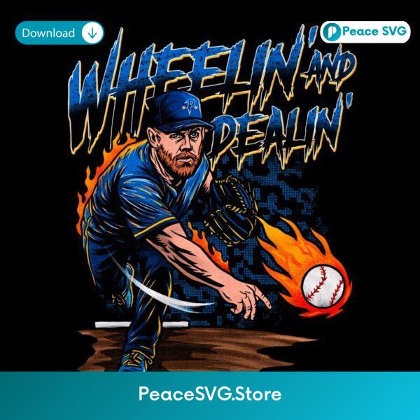 Wheelin And Dealin Cartoon Pitcher Throwing Flaming Baseball Graphic PNG